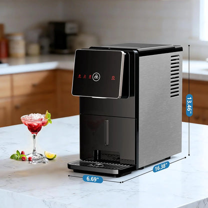 Countertop Nugget Ice Maker, 33LBS/24H, Soft Chewable Nugget Ice Machine With1.8L Removable Water Tank, One-Touch Automatic Ice Dispensing, Self-Cleaning, Black