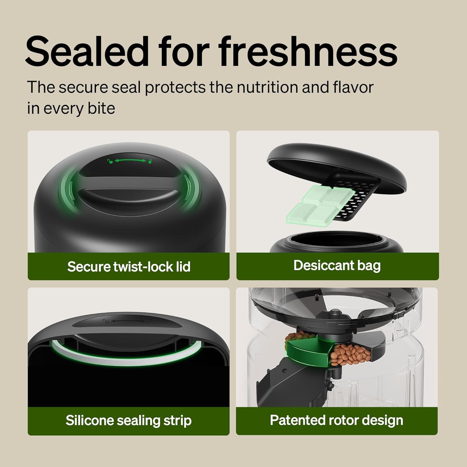PETLIBRO 5L Automatic Cat and Dog Feeder - WiFi-Enabled Timed Food Dispenser with Freshness Preservation and Low Food Sensor, Serve Up to 10 Meals Daily, Sleek Granary Black Design