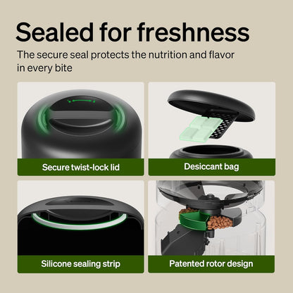 PETLIBRO 5L Automatic Cat and Dog Feeder - WiFi-Enabled Timed Food Dispenser with Freshness Preservation and Low Food Sensor, Serve Up to 10 Meals Daily, Sleek Granary Black Design
