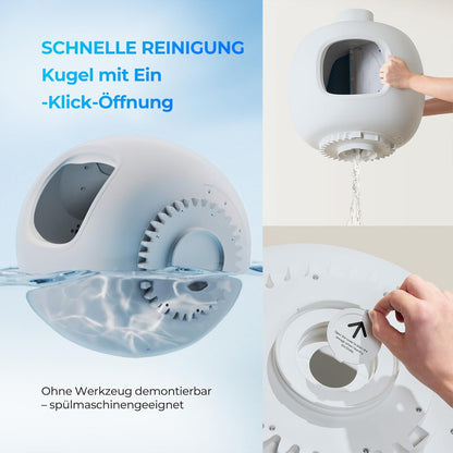 Catlink Baymax Selbstreinigende Katzentoilette, Überwachung Der Gesundheit Ihrer Katze, App-Fernbedienung, Anti-Blockierschutz，Geruchsbekämpfung, 4 Reinigungsmodi, Geeignet Für Katzen Von 1,5-10 Kg