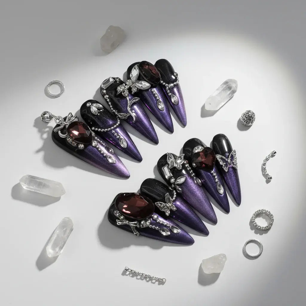 Halloween Almond Press on Nails Long Pointed