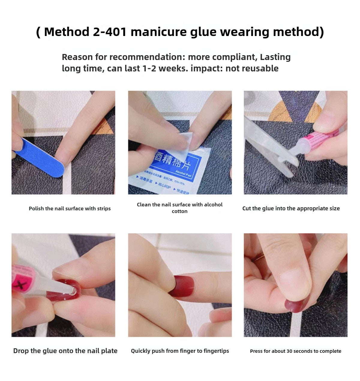 1017-Handmade press on nails fake nails removable